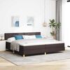 vidaXL Letto a Sorgente LED con led Marrone Scuro 200 x 200 cm Tessuto