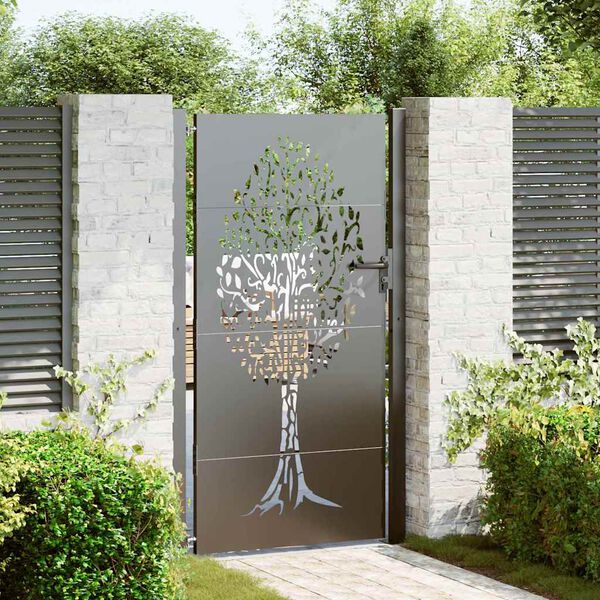 vidaXL Cancello da giardino con blocco Nero 85 x 180 cm