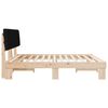 vidaXL Letto con Testiera Rivestita Nero 200 x 200 cm Pino massello
