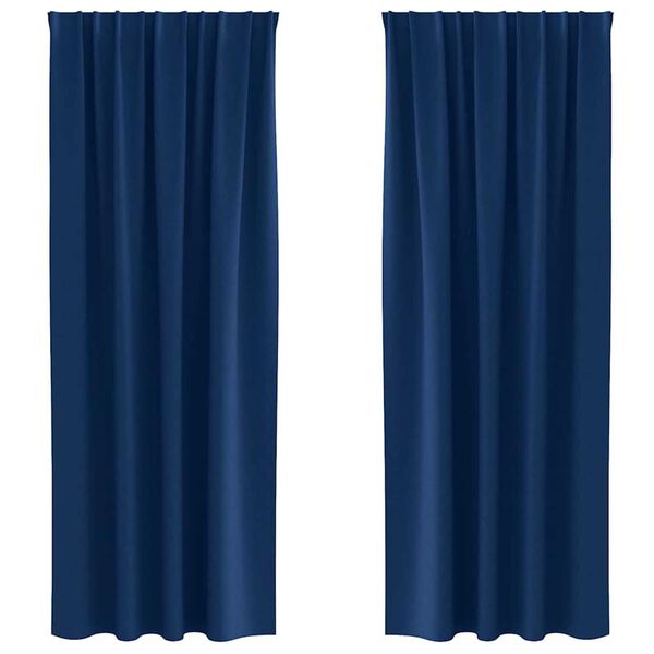 vidaXL Tende Blackout con Anelli 2 pcs Blu Scuro 245 x 140 cm