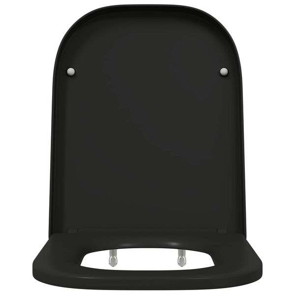 vidaXL Sedile del WC Nero 44,5 x 35 x 3,6 cm Duroplast