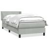 vidaXL Giroletto a Molle con Materasso Grigio Chiaro 90x220 cm Velluto