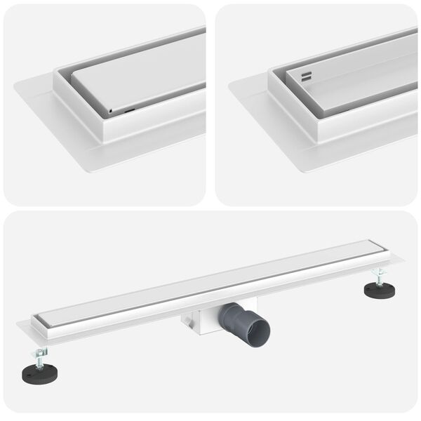 vidaXL Drenaggio doccia 2 in 1 Argento 80 cm Acciaio Inox 304