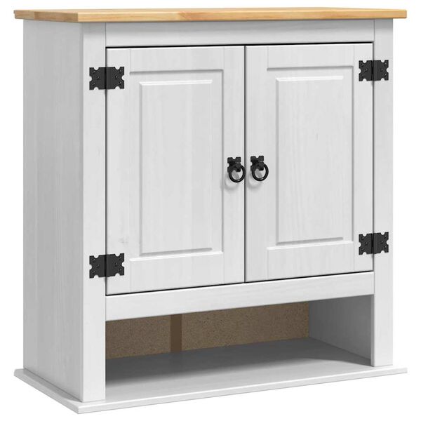 vidaXL Armadio pensile Corona Bianco 70 x 33 x 71,5 cm Pino massello