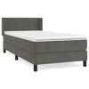 vidaXL Giroletto a Molle con Materasso Grigio Scuro 80x200 cm Velluto