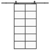 vidaXL Porta Scorrevole con Ferramenta Nera 90x205 cm in Vetro ESG