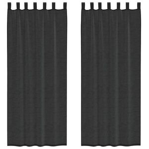 vidaXL Tende in Voile con Linguetta 2 pz Nero
