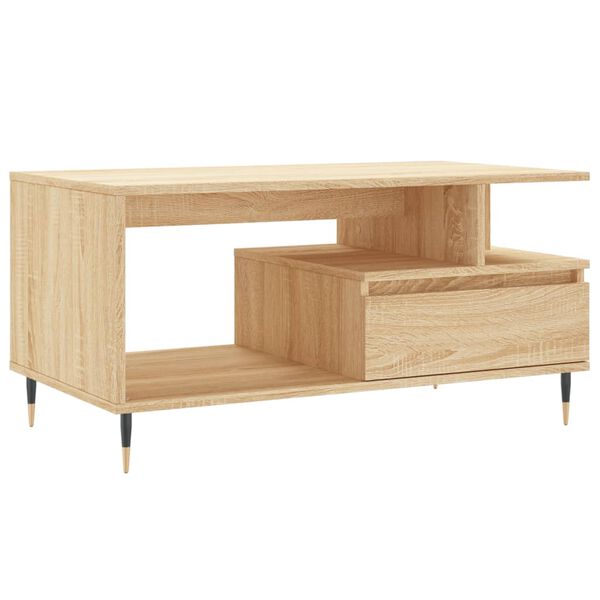 vidaXL Tavolino da Salotto Rovere Sonoma 90x49x45 cm Legno Multistrato