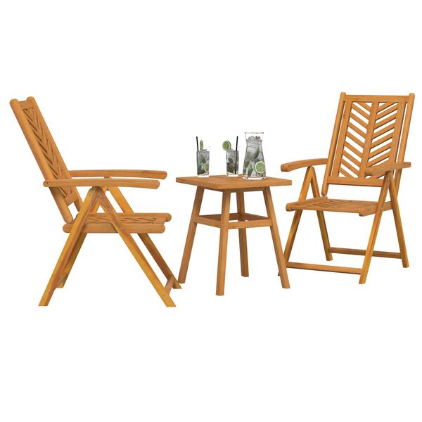 vidaXL Set da Pranzo per Giardino 3 pcs Marrone