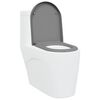 vidaXL Sedile del WC con rilascio rapido Grigio 46.2 x 36 x 4.3 cm
