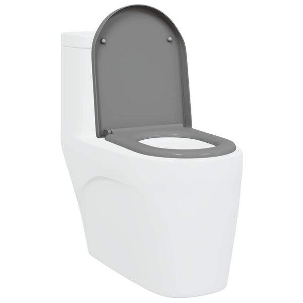 vidaXL Sedile del WC con rilascio rapido Grigio 46.2 x 36 x 4.3 cm