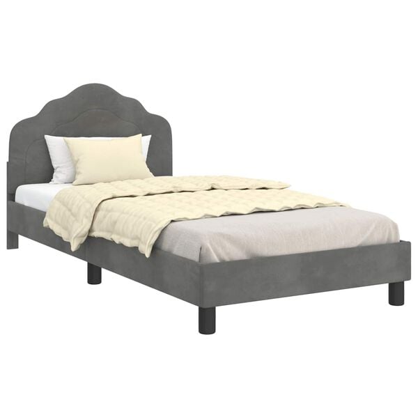 vidaXL Struttura letto bambini con testata Grigio scuro 90 x 200 cm