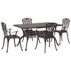 vidaXL Set da Pranzo per Giardino 5 pz Bronzo Alluminio