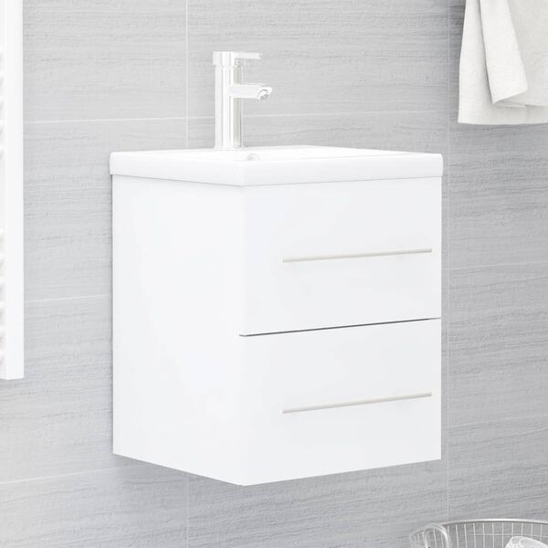 vidaXL Mobile Lavabo Bianco 41x38,5x48 cm in Legno Multistrato