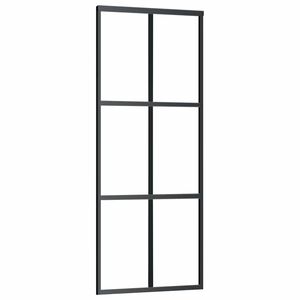 vidaXL Porta Scorrevole in Vetro ESG e Alluminio 76x205 cm Nera