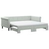 vidaXL Divano Letto Estraibile Materassi Grigio Chiaro 90x190 Velluto