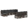 vidaXL Set Divano da Giardino 10 pz Grigio polyrattan