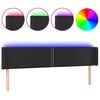 vidaXL Testiera a LED Nera 183x16x78/88 cm in Similpelle