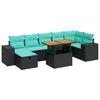 vidaXL Set Divano da Giardino 8pz con Cuscini Grigio Polyrattan Acacia