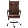 vidaXL Sedia Massaggiante da Ufficio Marrone in Tessuto