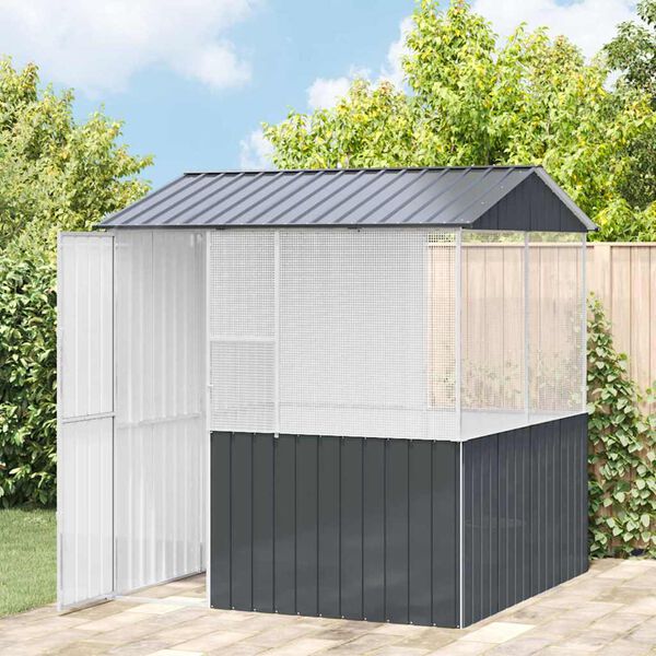 vidaXL Gabbia per uccelli Antracite 215 x 209 x 230 cm Acciaio zincato