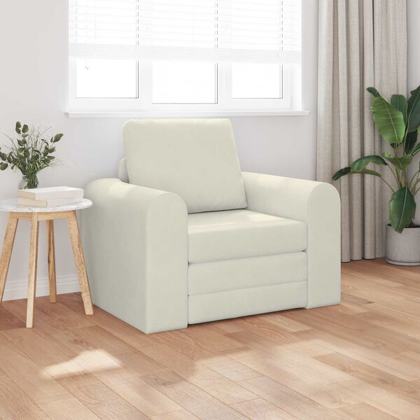 vidaXL Divano letto Crema 98 x 71 x 83 cm Velluto