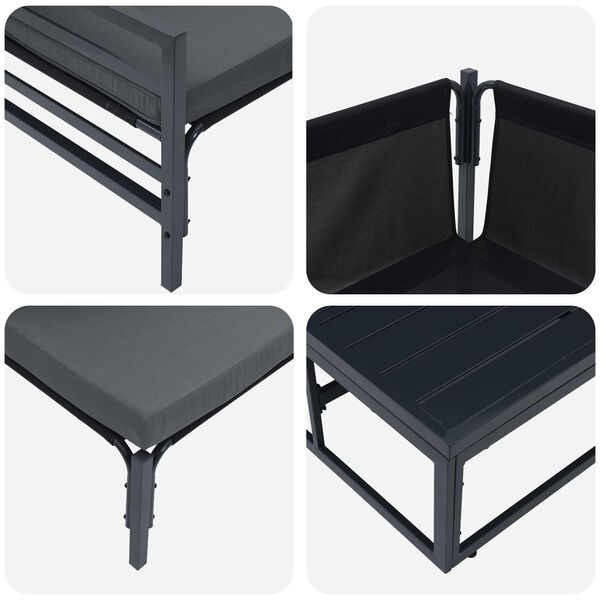 vidaXL Set Divano da Giardino Antracite Acciaio