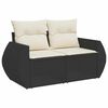vidaXL Set Divano da Giardino 8 pcs Nero e Crema polyrattan