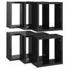 vidaXL Mensole Parete a Cubo 6 pz Nero Lucido 30x15x30 cm