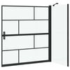 vidaXL Schermo per Bagno e Doccia Nero e trasparente 116 x 68 x 128 cm