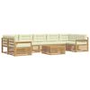 vidaXL Set di divani da esterno 8 pz 7-Posti Bianco e Crema