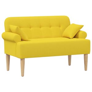 vidaXL Loveseat con bottoni imbottiti Giallo Chiaro 120 x 65 x 79 cm