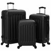 vidaXL Valigia con blocco 3 pz Nero 50 x 31 x 78 cm Plastica ABS