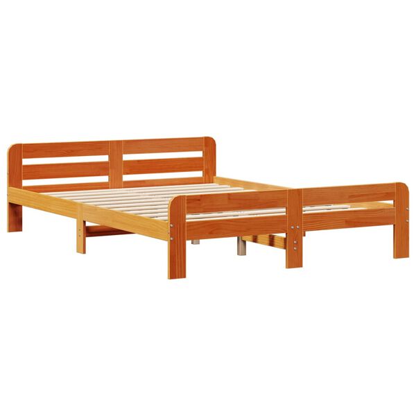 vidaXL Letto senza Materasso Marrone Cera 140x190 cm in Legno di Pino