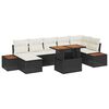 vidaXL Set Divano da Giardino 8 pz Nero e Beige