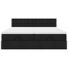 vidaXL Struttura Letto Pouf con Materassi Nero 180x200 cm in Tessuto
