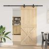 vidaXL Porta Scorrevole con Set Hardware 95x210 cm Legno Massello Pino