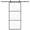 vidaXL Porta Scorrevole con Ferramenta 90x205cm Vetro ESG Alluminio