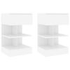 vidaXL Comodini Bianchi 2 pz 40x35x65 cm in Legno Ingegnerizzato