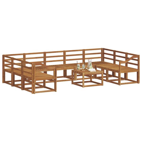 vidaXL Set di divani da esterno 10 pcs Naturale