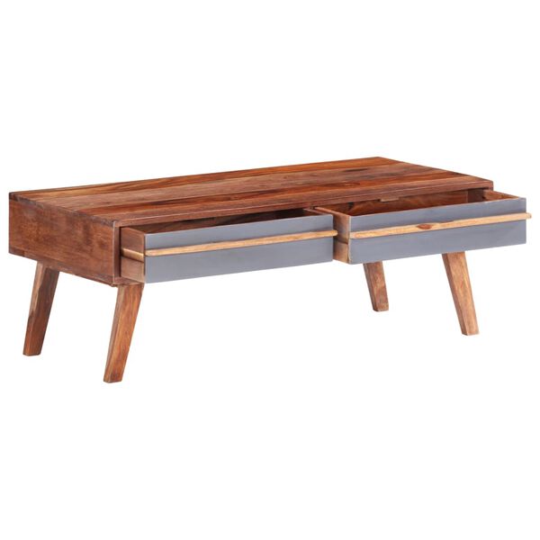 vidaXL Tavolino da Salotto Grigio 110x50x40 cm Legno Massello