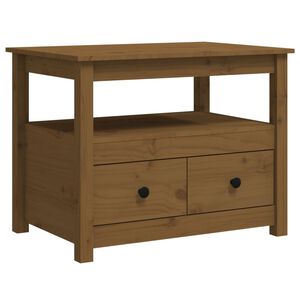vidaXL Tavolino da Salotto ambra 71x49x55 cm in Legno Massello di Pino