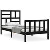 vidaXL Giroletto con Testiera Nero Small Single in Legno Massello