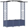 vidaXL Letto Rialzato con Griglia e Tetto Grigio 164 x 40 x 142 cm PP