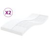 vidaXL Materassi in Schiuma 2pz Bianchi 90x200cm 7 Zone Durezza 20 ILD