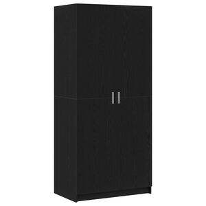 vidaXL Guardaroba Rovere Nero 80 x 50,5 x 180 cm Legno multistrato