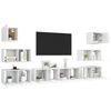 vidaXL Set Mobili Porta TV 8 pz Bianco in Legno Multistrato