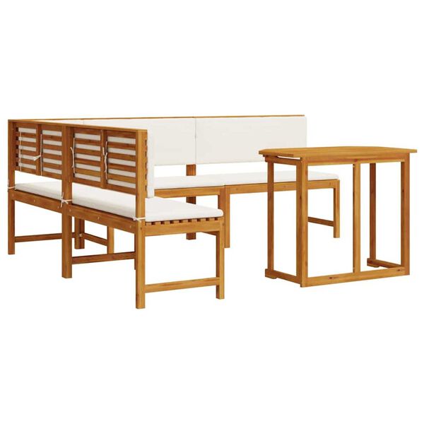 vidaXL Set Panchina da Giardino 4 pcs Marrone legno massello di acacia