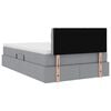 vidaXL Letto con contenitore e materasso Grigio chiaro 120 x 190 cm