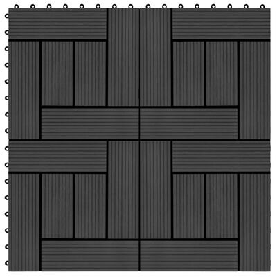 vidaXL Piastrelle per Decking in WPC 11 pz 30x30cm 1 mq Nero